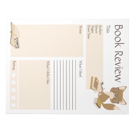 Buch Reading Fox Notizblock (Vorderseite)