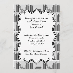 Buch-Regal-Entwurfs-Bar Mitzvah Einladung