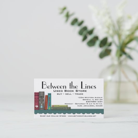 Buch-Regal-Visitenkarte Visitenkarte (Stehend Vorderseite)