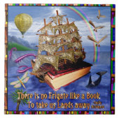 Buch-Schiffs-Ozean-Szene mit Emily Dickinson-Zitat Fliese (Vorderseite)