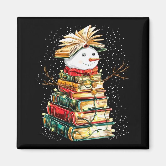 Buch Schneemann Weihnachtsbaum Lesen  Magnet (Vorne)