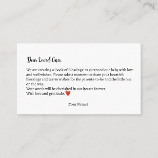 Buch Segen Herbst Teddy Bear Baby Shower Begleitkarte