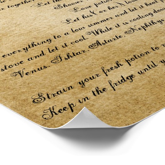 Buch Shadows MAGICK LIEBE POTION Nr. 9 Poster (Ecke)