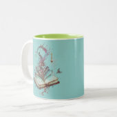 Buch Shadows Mystical Pagan Wiccan Halloween Zweifarbige Tasse (Vorderseite Links)