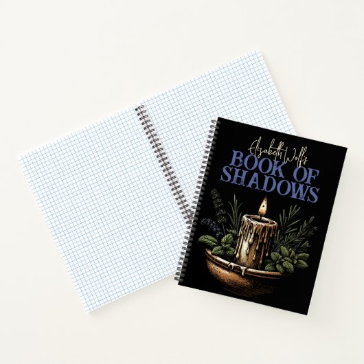 Buch Shadows Spiral Notebook Black Candle Moon (Innenseite)