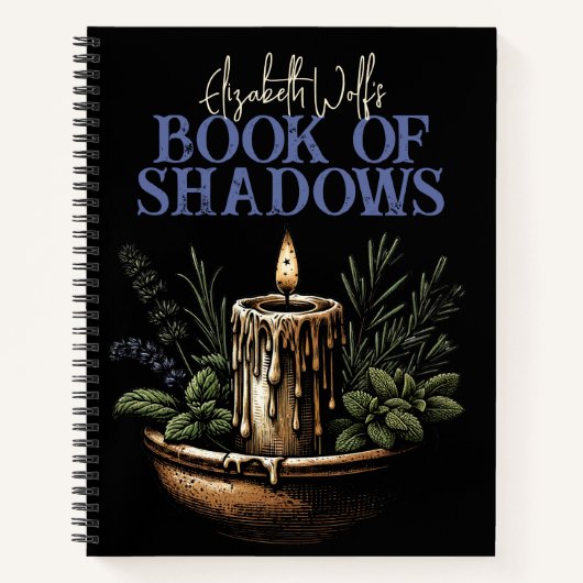 Buch Shadows Spiral Notebook Black Candle Moon (Vorderseite)