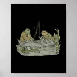 Buch-Shirt-Frosch-Kröte-vintage-Buch-Frosch-T-Shir Poster