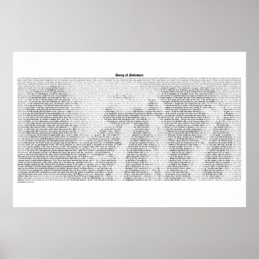 Buch Song of Solomon (vollständiger Text von KJV) Poster (Vorne)