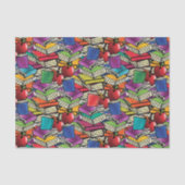 Buch-Stapel mit Äpfeln Seidenpapier (Vorderseite)