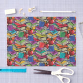 Buch-Stapel mit Äpfeln Seidenpapier (Handwerk)