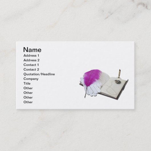 Buch-Stift-Handschuh-Uhr Visitenkarte (Vorderseite)