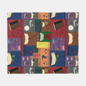 Buch-Süchtig-Collage Fleecedecke (Vorderseite (Horizontal))