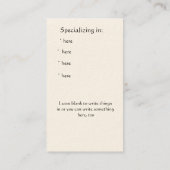 Buch-Szenen-Visitenkarte Visitenkarte (Rückseite)