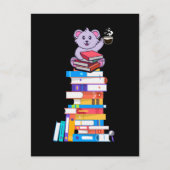 Buch Tee Kaffee Kawaii Bookworm Koala Postkarte (Vorderseite)