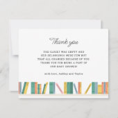 Buch Theme Storybook Baby Shower Dankeskarte (Vorderseite)