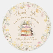 Buch Theme Storybook Brautparty Runder Aufkleber (Vorderseite)