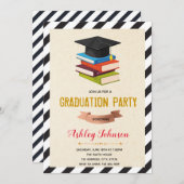 Buch Themed Abschluss laden Einladung (Vorne/Hinten)