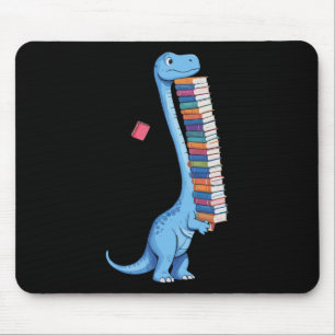 Buch tragender Dinosaurier lesender Dino Mousepad