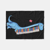 Buch tragender Dinosaurier liest Dino  Fleecedecke (Vorderseite (Horizontal))