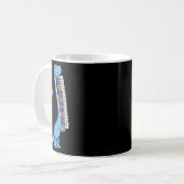 Buch tragender Dinosaurier liest Dino  Kaffeetasse (Vorderseite Links)