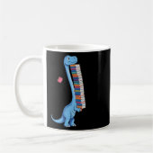 Buch tragender Dinosaurier liest Dino  Kaffeetasse (Links)