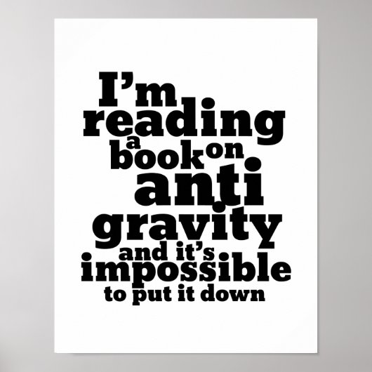 Buch über Anti Gravity Funny Science Geek Puns Poster (Vorne)