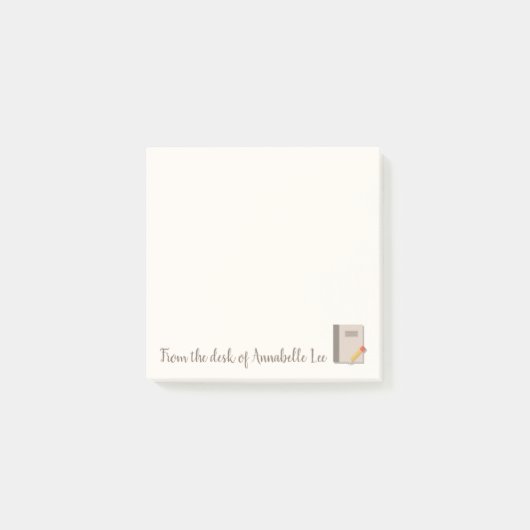 Buch und Bleistift Post-it Klebezettel (Vorderseite)