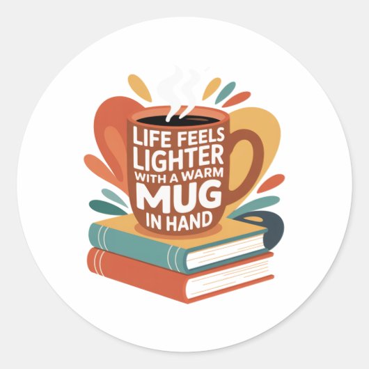 Buch und Brew Bliss Runder Aufkleber (Vorderseite)