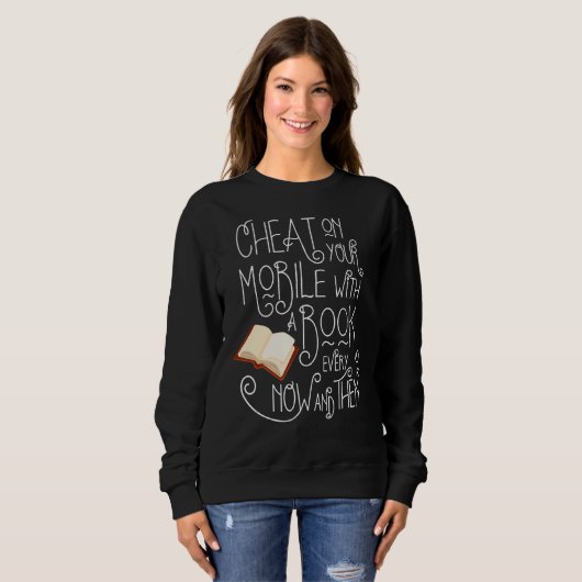 Buch und Buchwurm Sweatshirt (Vorne ganz)