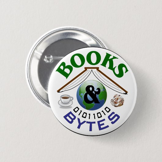 Buch- und Bytelogoknopf Button (Vorne & Hinten)