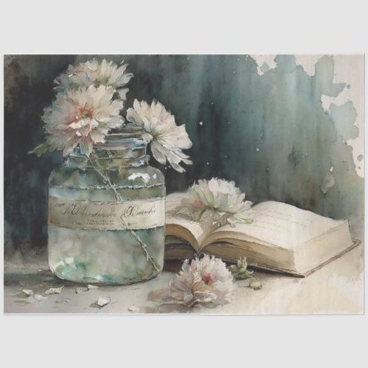 Buch und Flasche Seidenpapier (Vorderseite)