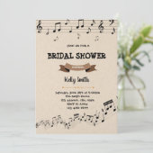 Buch und Musikduschen-Party Einladung (Stehend Vorderseite)