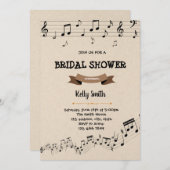 Buch und Musikduschen-Party Einladung (Vorne/Hinten)