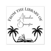 Buch- und Palmbaumen #1 Bibliothekskriptname Permastempel (Design)
