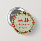 Buch-und Wein-Liebhaber-LeseBibliophile Button (Vorne & Hinten)