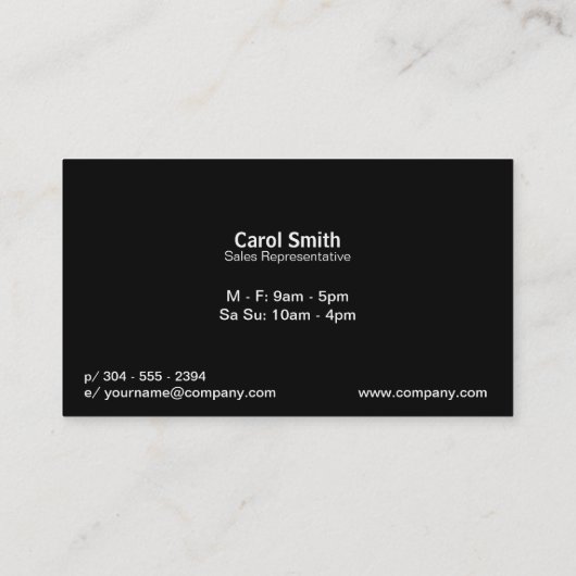 Buch Visitenkarte (Rückseite)