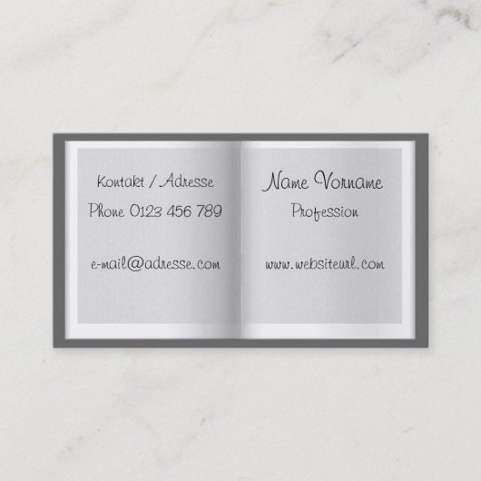 Buch Visitenkarte (Vorderseite)