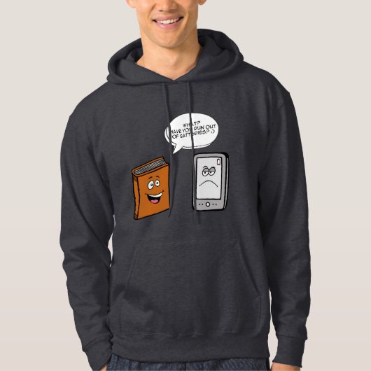 Buch vs. E-Book Hoodie (Vorderseite)