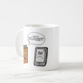 Buch vs. E-Book Kaffeetasse (Vorderseite Links)