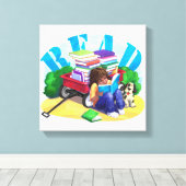 Buch Wagon Leinwanddruck (Insitu (Holzboden))