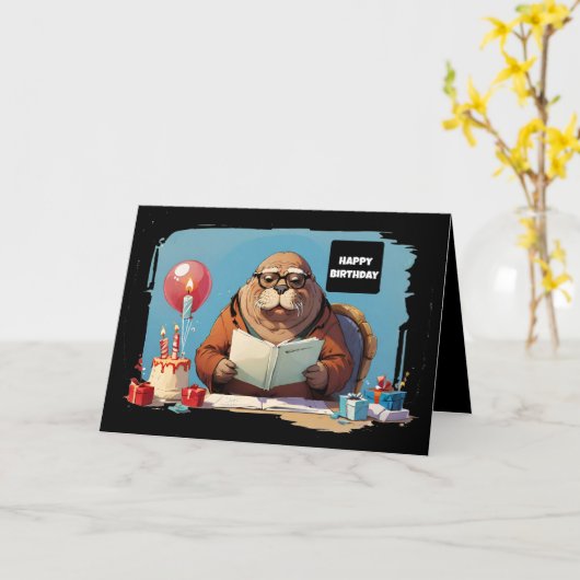 Buch Walrus Karte (Gelbe Blume)