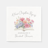 Buch Wasserfarbe Floral Junggesellinnenabschied Serviette (Vorderseite)