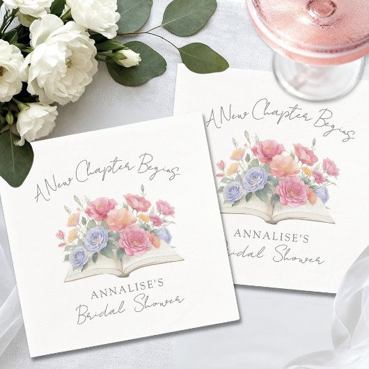 Buch Wasserfarben Floral Brautparty Serviette
