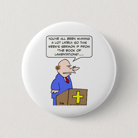 Buch-Wehklagebibel des Priesterpredigers jammernde Button (Vorderseite)
