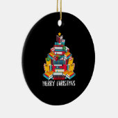 Buch Weihnachtsbaum-Bibliothek lesen Keramik Ornament (Rechts)