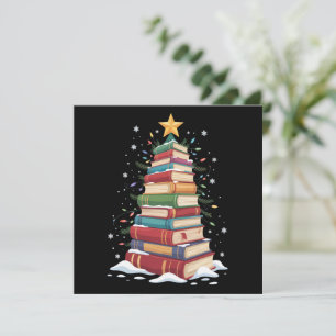 Buch Weihnachtsbaum Buchliebhaber Lehrer Bibliothe Feiertagskarte