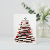 Buch Weihnachtsbaum Feiertagspostkarte (Stehend Vorderseite)