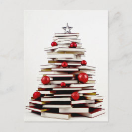 Buch Weihnachtsbaum Feiertagspostkarte
