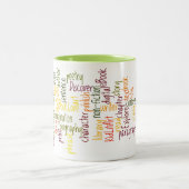 Buch-Wolken-Tasse Zweifarbige Tasse (Mittel)