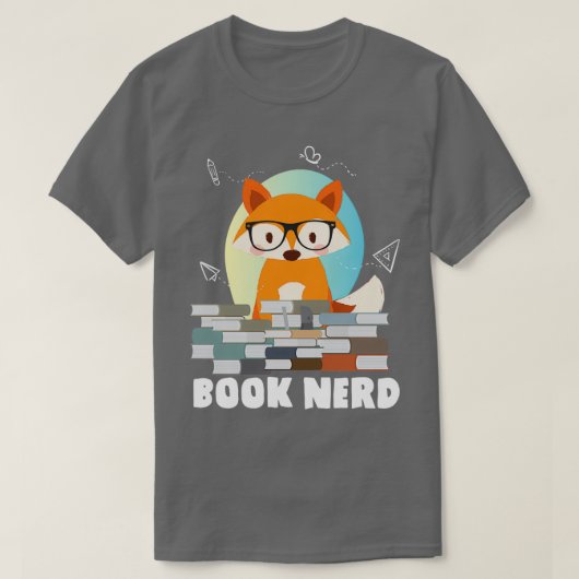 Buch Worm Fox Library Librarian Reading Lover Gesc T-Shirt (Design vorne)